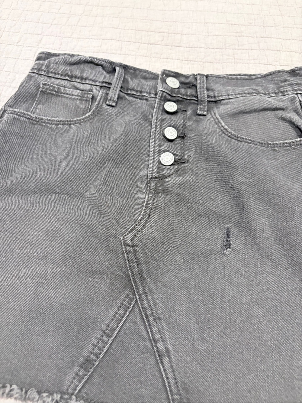 Old Navy Black Denim Mini Skirt Girls Large (10-12) - Picture 3 of 5